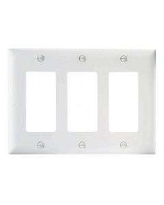 Decorator Wallplate, Three Gang, White