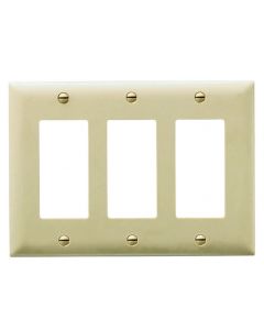 Decorator Wallplate, Three Gang, Ivory