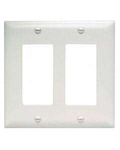 Decorator Wallplate, Two Gang, White