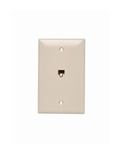 1-Gang Pass & Seymour® Opening Modular Four Conductor Telephone Jack with Wall Plate, Light Almond
