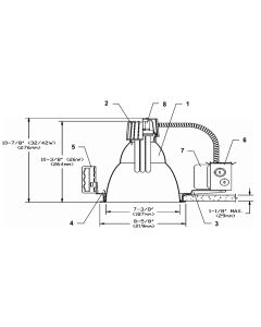 Housing pot 7in non ic Compact Fluorescent 347v gx24q3 Electrical