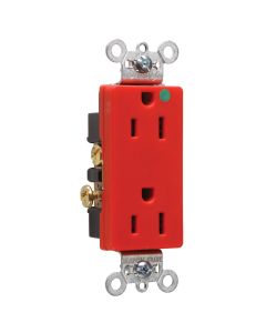 15A 125V Pass & Seymour® Heavy-Duty Decorator Hospital Grade Receptacles, Red