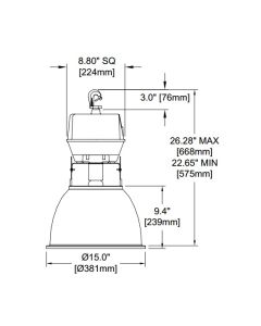 Fixture High Bay Aluminum Reflector 400w w/ lamp Tri-Tap
