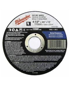Milwaukee 4-1/2" x .045" x 7/8" Cut-Off Wheel (Type 1)