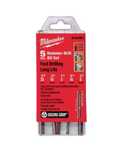 3-Flat Secure-Grip™ Hammer Drill Bit Set (5 PC)