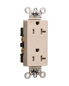 20Amp 125V Pass & Seymour® Tamper-Resistant Decorator Spec Grade Receptacle, Back & Side Wire,  Light Almond