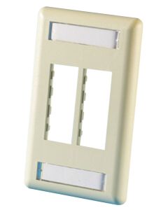 Legrand Ortronics® 1-Gang 4-Port TracJack Faceplate, Electrical Ivory