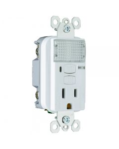 15A 125V Pass & Seymour® Signature Nightlight/GFCI Receptacle, White