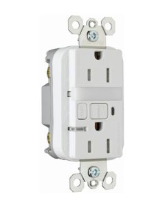 15A 125V Pass & Seymour® Tamper-Resistant Night Light/GFCI Receptacle, White
