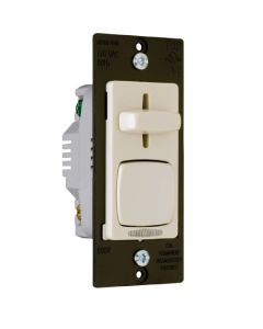 600W 120V Pass & Seymour® Signature™ Decorator Single Pole/3-Way Incandescent Preset Slide Dimmer, Light Almond