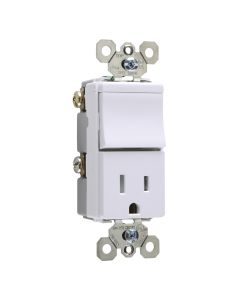 15A 120/125V Pass & Seymour® TradeMaster Combination Switch/Receptacle, White