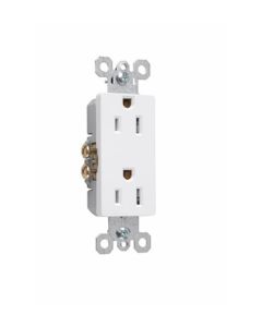 15A 125V Pass & Seymour® Duplex Decorator Receptacle, White