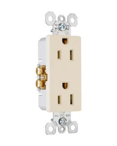 15A 125V Pass & Seymour®  Duplex Decorator Receptacle, Light Almond