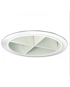 6" Calculite® Aperture Triple Tube Cross Blade Louver Reflector Trim, White Cone/White Flange