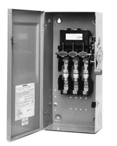 100Amp 240VAC 250VDC 3-Pole 3-Fuse Fusible Industrial Duty Switch EEMAC 1 Enclosure, Gray