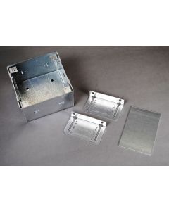 WallSource 2 Gang Box, Devider and Mounting Brackets, White