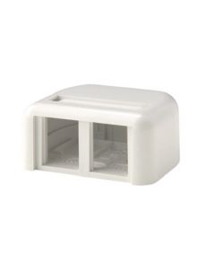 TracJack Plastic Surface Mount Box for two modules, Cloud White