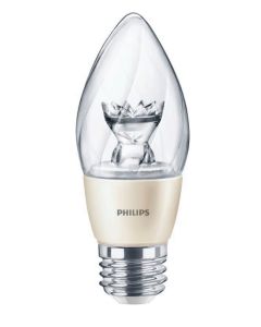 6.5W 2700K Philips Medium Base Diamond Spark Dimmable Decorative Blunt Tip LED Lamp, White