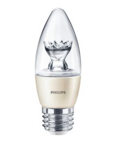 120V 6.5W 2700K Philips Medium Base Diamond Spark Dimmable Blunt Tip LED Lamp, White