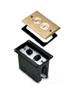 1-Gang WMFB1DRN Series Floor Box Assembly, Brass Brushed Nickel