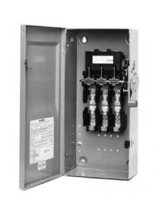60Amp 240VAC 250VDC 3-Pole 3-Fuse Fusible Industrial Duty Switch EEMAC 1 Enclosure, Gray