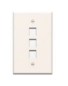 On-Q/Legrand 3 Port Contractor Single Gang Wall Plate, White