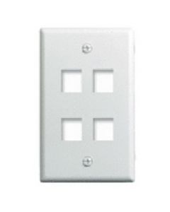 On-Q/Legrand 4 Port Contractor Single Gang Wall Plate, White