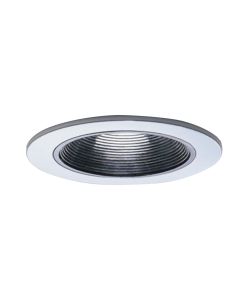 3-3/4" LytePoints® Basic Baffle Reflector Trim, Black Baffle / White Flange