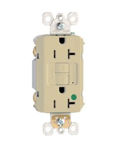 20Amp 125V Pass & Seymour® Hospital-Grade Self-Test Duplex GFCI, Ivory