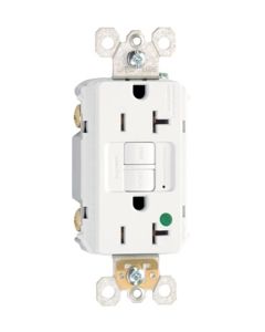 20Amp 125V Pass & Seymour® Hospital-Grade Tamper-Resistant Self-Test Duplex GFCI, White