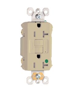 20Amp 125V Pass & Seymour® Hospital-Grade Tamper-Resistant Self-Test Duplex GFCI, Ivory
