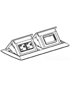 20Amp Wiremold® deQuorum Series Dual Flip-Up Unit with One Receptacle and One Bezel, Black