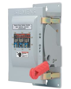 60Amp 600V 3-Pole 3-Wire Siemens Heavy Duty Fusible Type 12, Safety Switch with Window