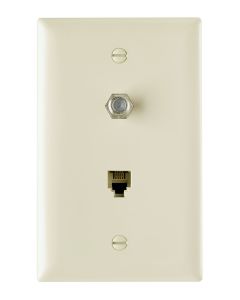 Pass & Seymour® Combination F Type Coaxial Connector and Four Conductor RJ11 Telephone Jack