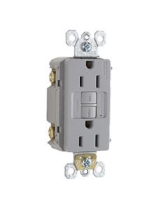 15Amp 125V Pass & Seymour® Hospital-Grade Self-Test Duplex GFCI, Gray