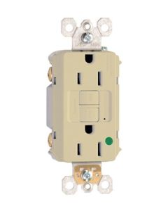15Amp 125V Pass & Seymour® Hospital-Grade Tamper-Resistant Self-Test Duplex GFCI, Ivory