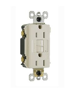 15Amp 125V Legrand® Pass & Seymour® Trademaster®/Spec-Grade Weather-Resistant Self-Test Duplex GFCI, Light Almond