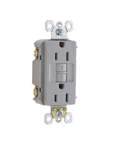 15Amp 125V Legrand® Pass & Seymour® Trademaster®/Spec-Grade Self-Test Duplex GFCI, Gray