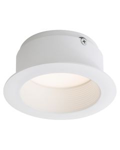 4" LyteCaster White Baffle Downlight LED with White Flange