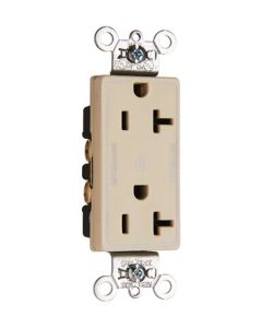20Amp 125V Legrand® Pass & Seymour® Decorator Dual-Controlled Plug Load Duplex Receptacle, Ivory