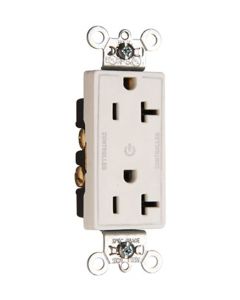 20Amp 125V Legrand® Pass & Seymour® Decorator Dual-Controlled Plug Load Duplex Receptacle, White