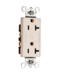 20Amp 125V Legrand® Pass & Seymour® Decorator Dual-Controlled Plug Load Duplex Receptacle, Light Almond