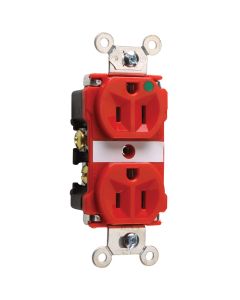 15Amp 125V Legrand® Pass & Seymour® Extra Heavy-Duty Hospital Grade Receptacle, Red