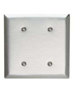 Legrand® Pass & Seymour® 2-Gang Blank Plate - Strap Mounted, 302 Stainless Steel