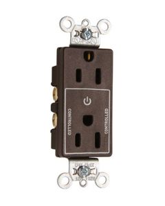 15Amp 125V Legrand® Pass & Seymour® Decorator Half-Controlled Plug Load Duplex Receptacle, Brown