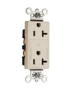 20Amp 125V Legrand® Pass & Seymour® Decorator Half-Controlled Plug Load Duplex Receptacle, Light Almond