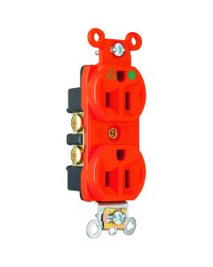 15Amp 125V Legrand® Pass & Seymour® Isolated Ground Heavy-Duty Hospital Grade Receptacle, Orange