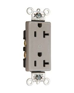 20Amp 125V Legrand® Pass & Seymour® Decorator Half-Controlled Plug Load Duplex Receptacle, Gray
