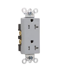 20Amp 125V Legrand® Pass & Seymour® Tamper-Resistant Heavy-Duty Decorator Spec Grade Receptacl - Back & Side Wire, Gray