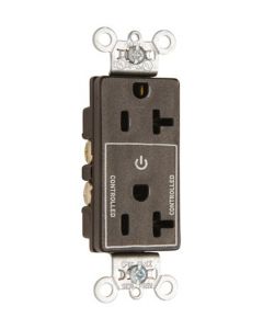 20Amp 125V Legrand® Pass & Seymour® Decorator Half-Controlled Plug Load Duplex Receptacle, Brown